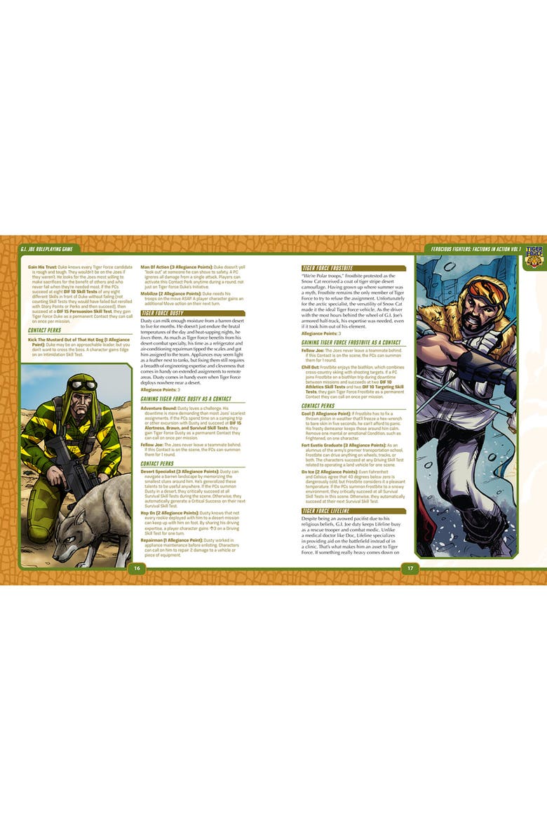 G.I. JOE RPG Ferocious Fighters Factions in Action Vol. 1 Hardcover Sourcebook, Alternate, color, Multicolored