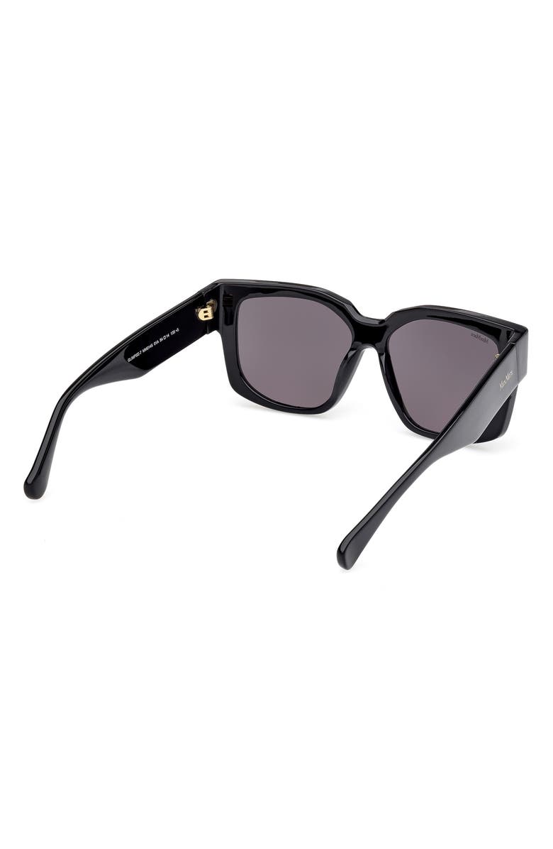 Max Mara Glimpse 54mm Round Sunglasses, Alternate, color, Shiny Black/ Smoke Lenses