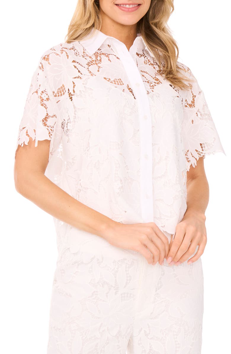 Ted Baker Lace Button-Up Shirt, Main, color, 