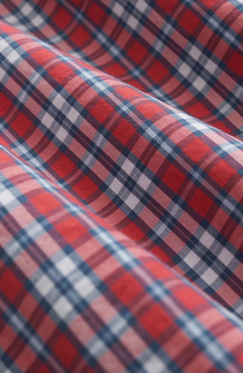 Brooks Brothers Friday Plaid Cotton Poplin Button-Down Shirt, Alternate, color, Pointsettia Plaid