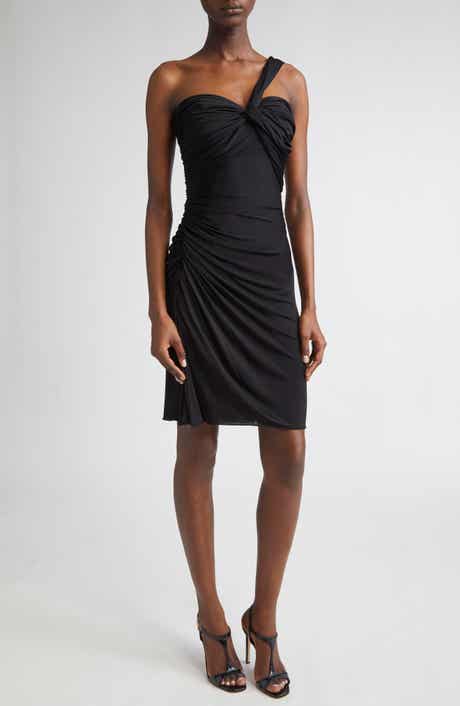 One-Shoulder Twist Front Jersey Minidress