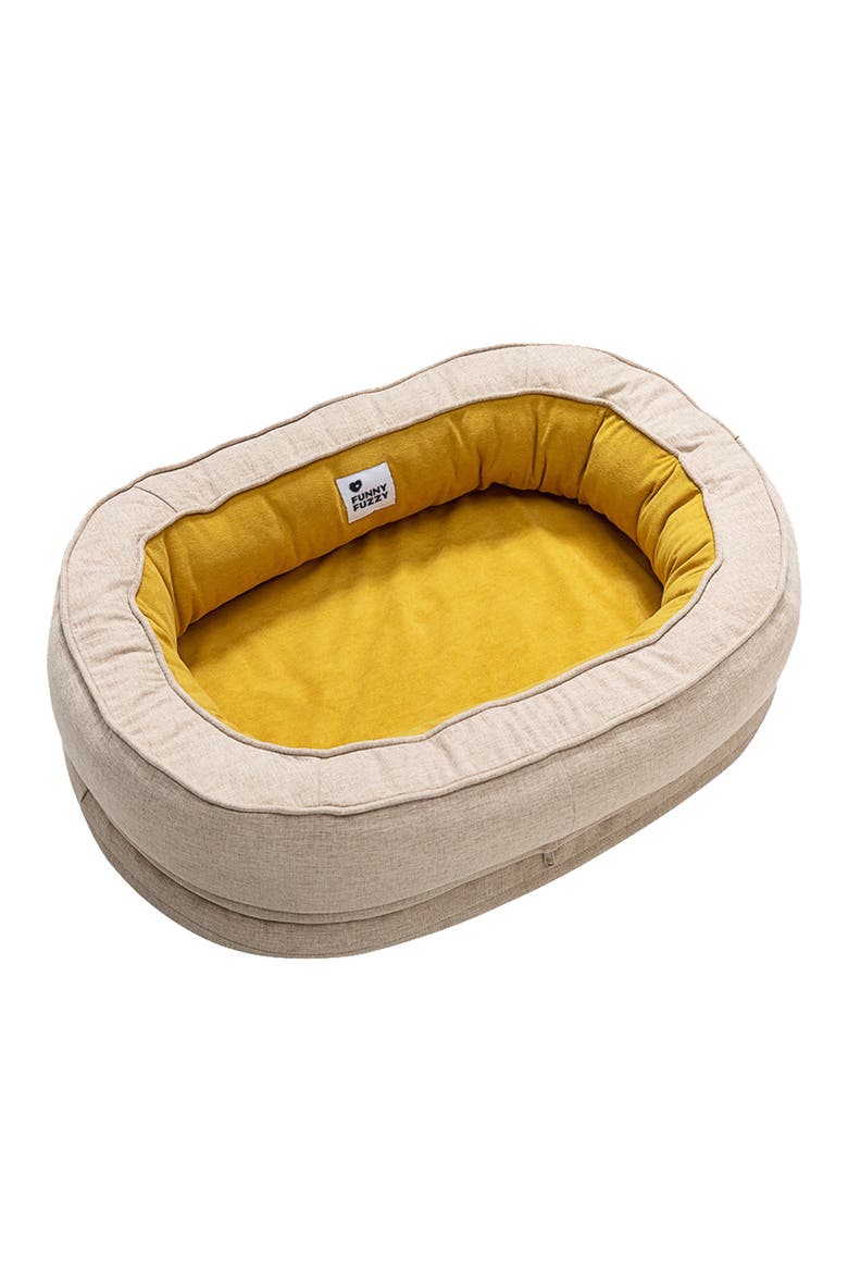 Donut Dog Bed, Main, color, Ginkgo Yellow
