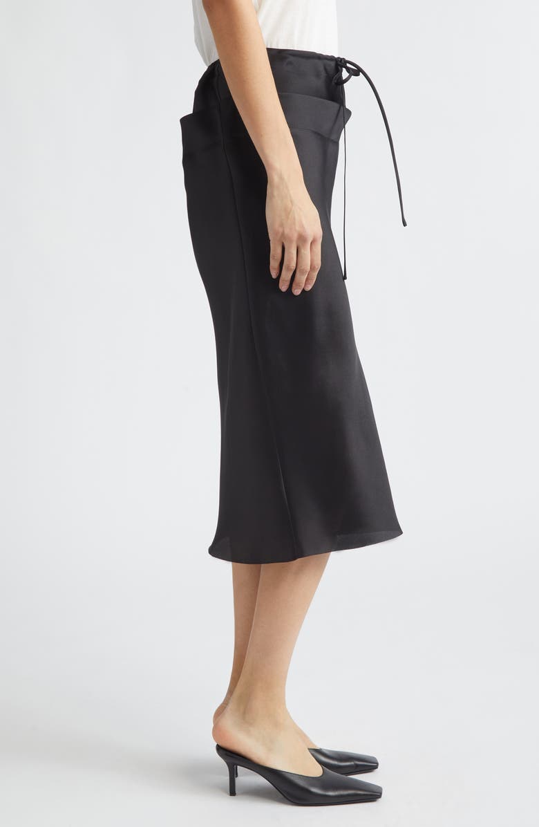 GIA STUDIOS Lanky Vietnamese Silk Drawstring Column Skirt, Alternate, color, Black