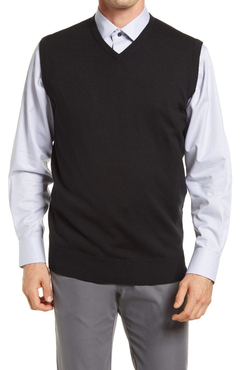 Peter Millar Crown Soft Merino Wool & Silk Sweater Vest, Main, color,