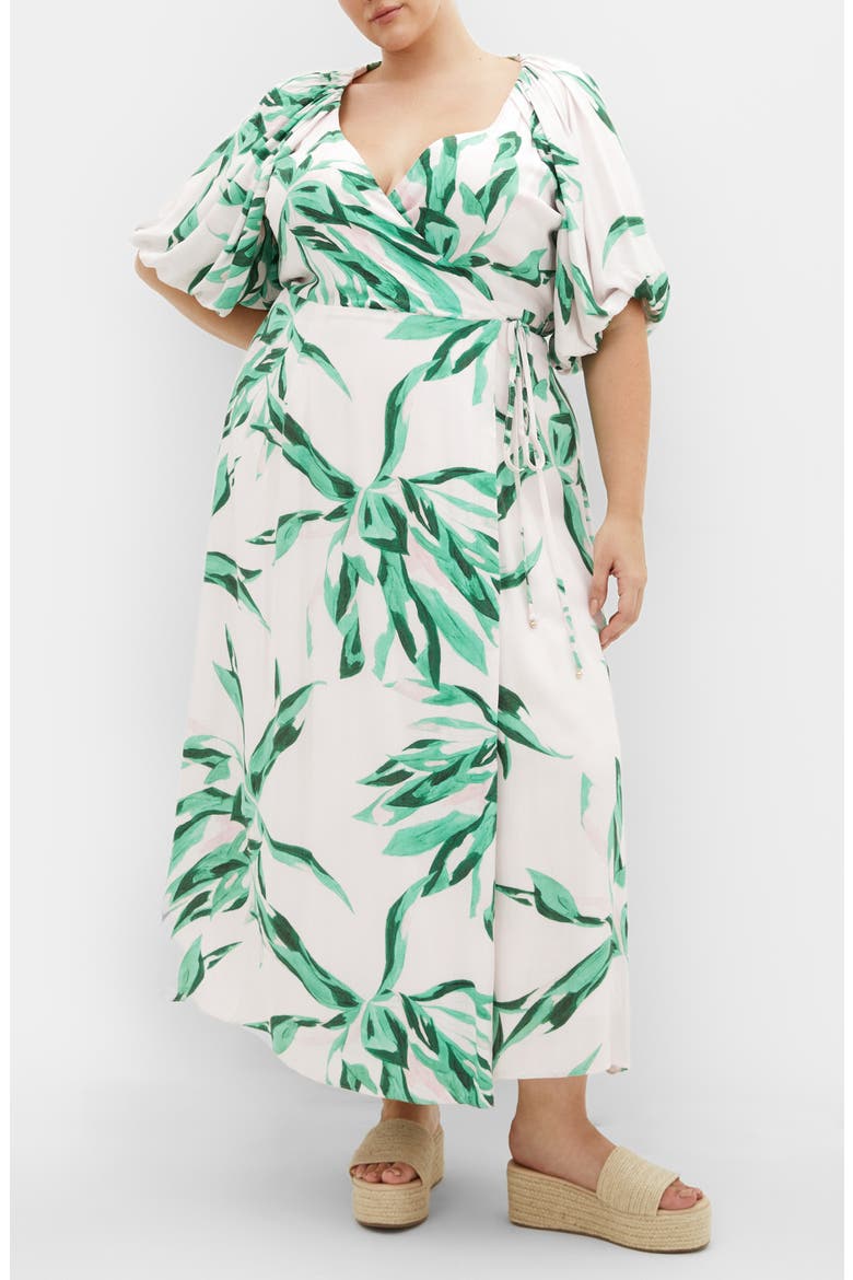 Leilani Leaf Print Maxi Dress, Main, color, KELLY FLORAL