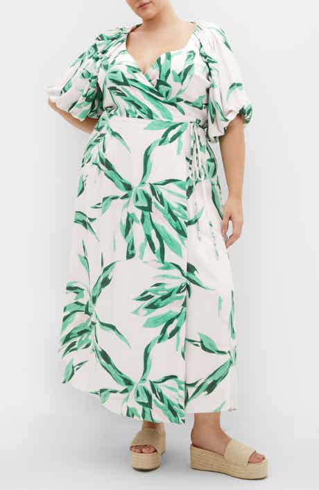 City Chic Leilani Leaf Print Maxi Dress