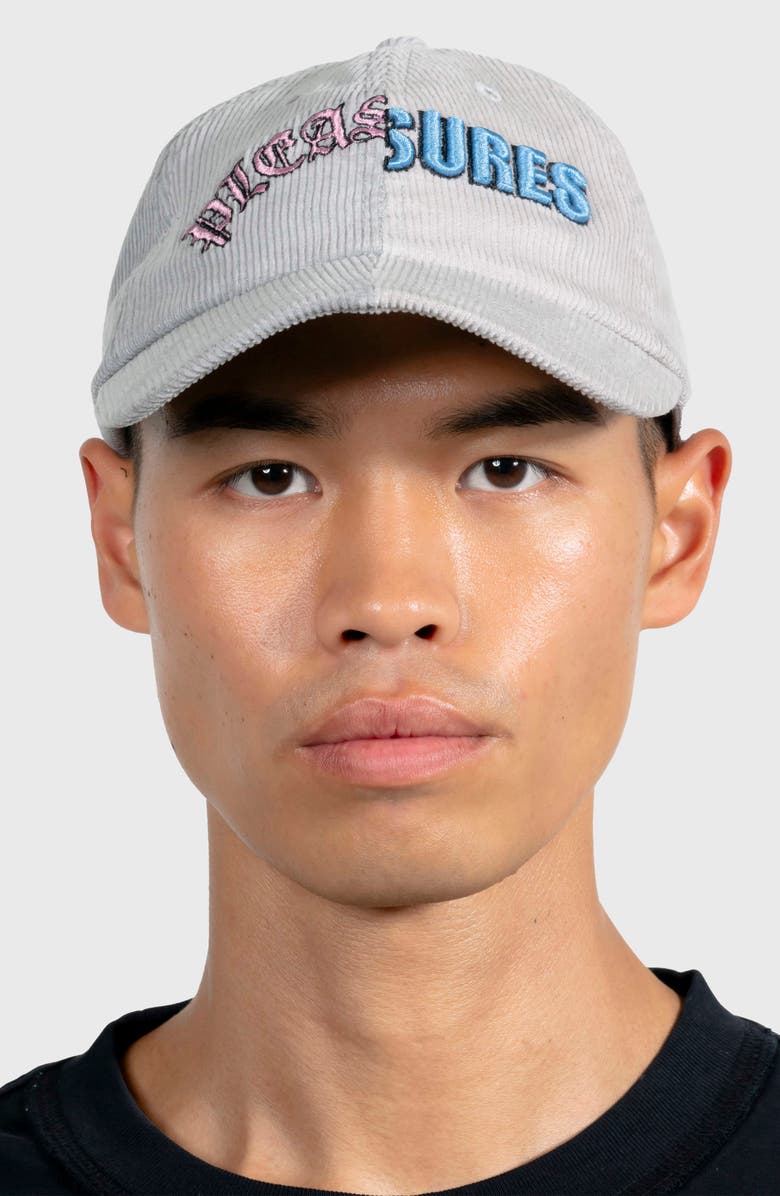 PLEASURES Split Corduory Baseball Cap, Alternate, color, Grey