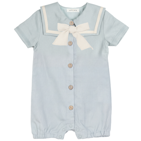 Short Puff Sleeves Romper in Woven Fabric (Baby)