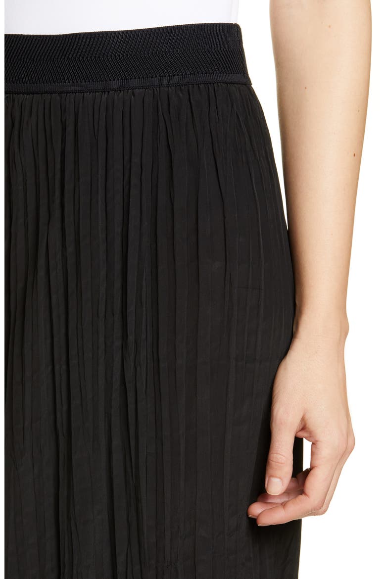 Crinkle Pleated Asymmetrical Skirt, Alternate, color, BLACK