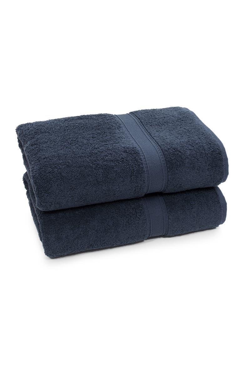 Sinemis Terry Bath Towels - Set of 2 - Navy, Alternate, color, NAVY