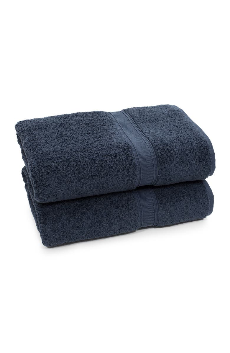 Linum Home Textiles Sinemis Terry Bath Towels - Set of 2 - Navy, Alternate, color, Navy
