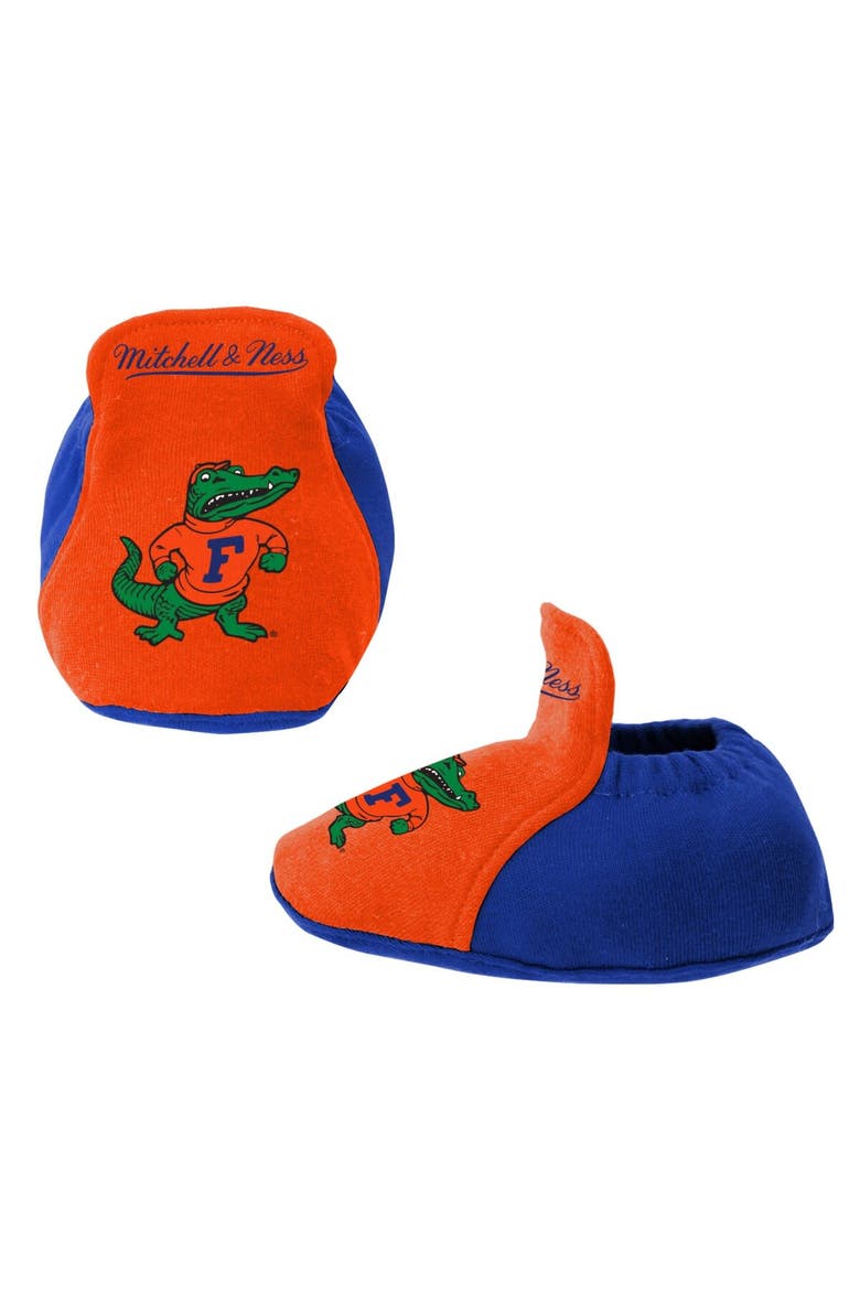 Infant Mitchell & Ness Royal/Orange Florida Gators 3-Pack Bodysuit, Bib and Bootie Set, Alternate, color, Royal