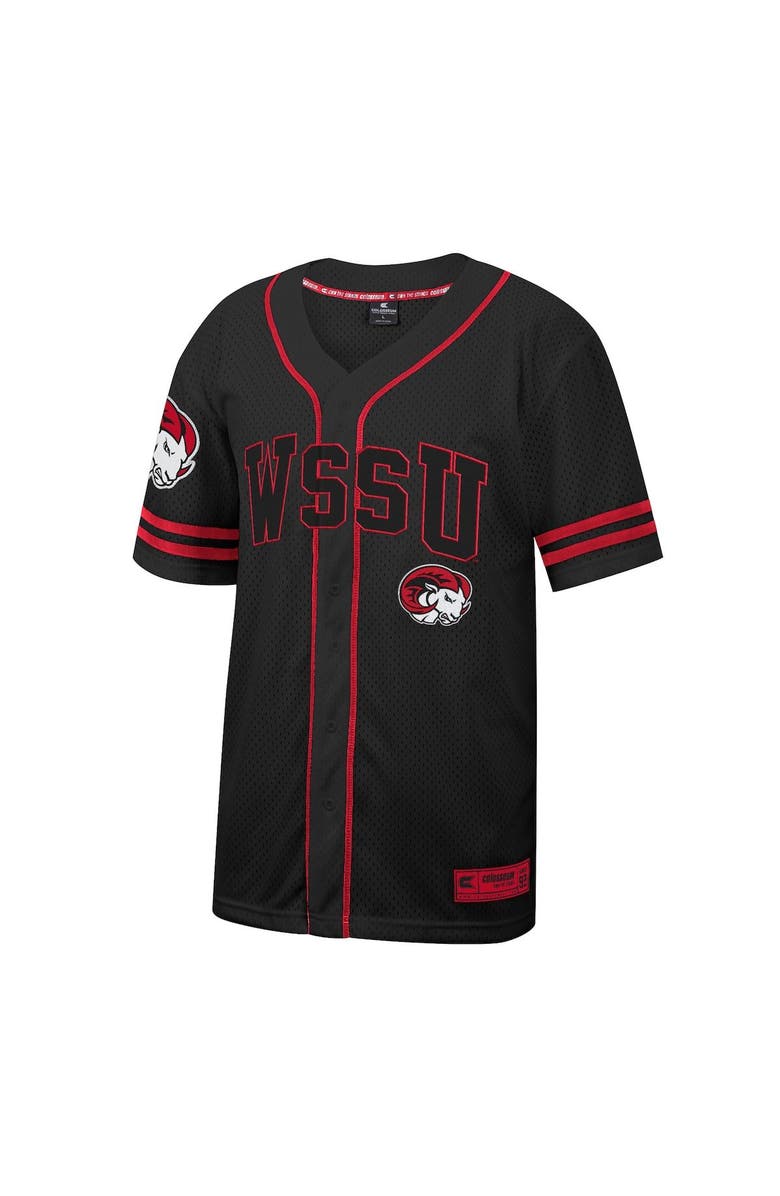 COLOSSEUM Men's Colosseum Black Winston-Salem State Rams Free Spirited Mesh Button-Up Baseball Jersey, Alternate, color, 