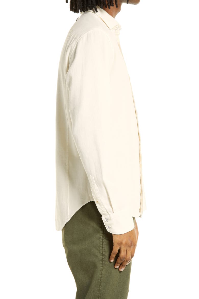 Pursuit 365 Flannel Long Sleeve Button-Up Shirt, Alternate, color, PROPER WHITE