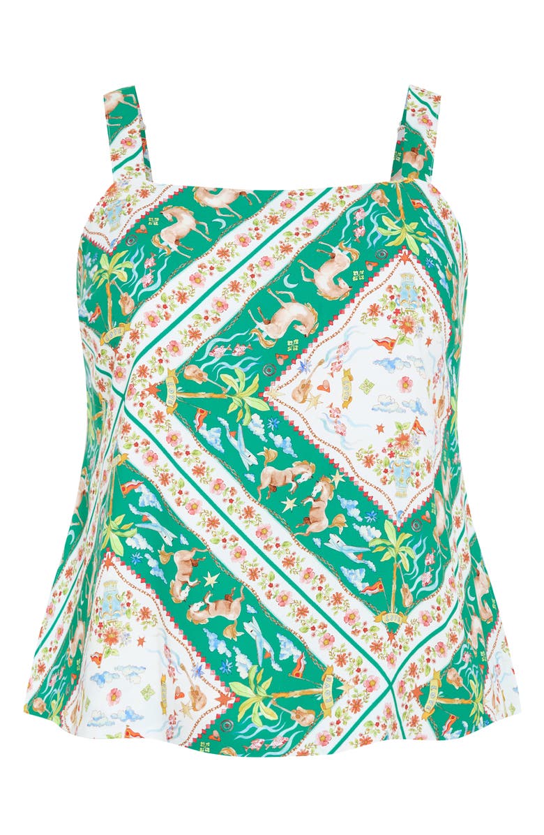 City Chic Jayla Scarf Print Tank, Alternate, color, 