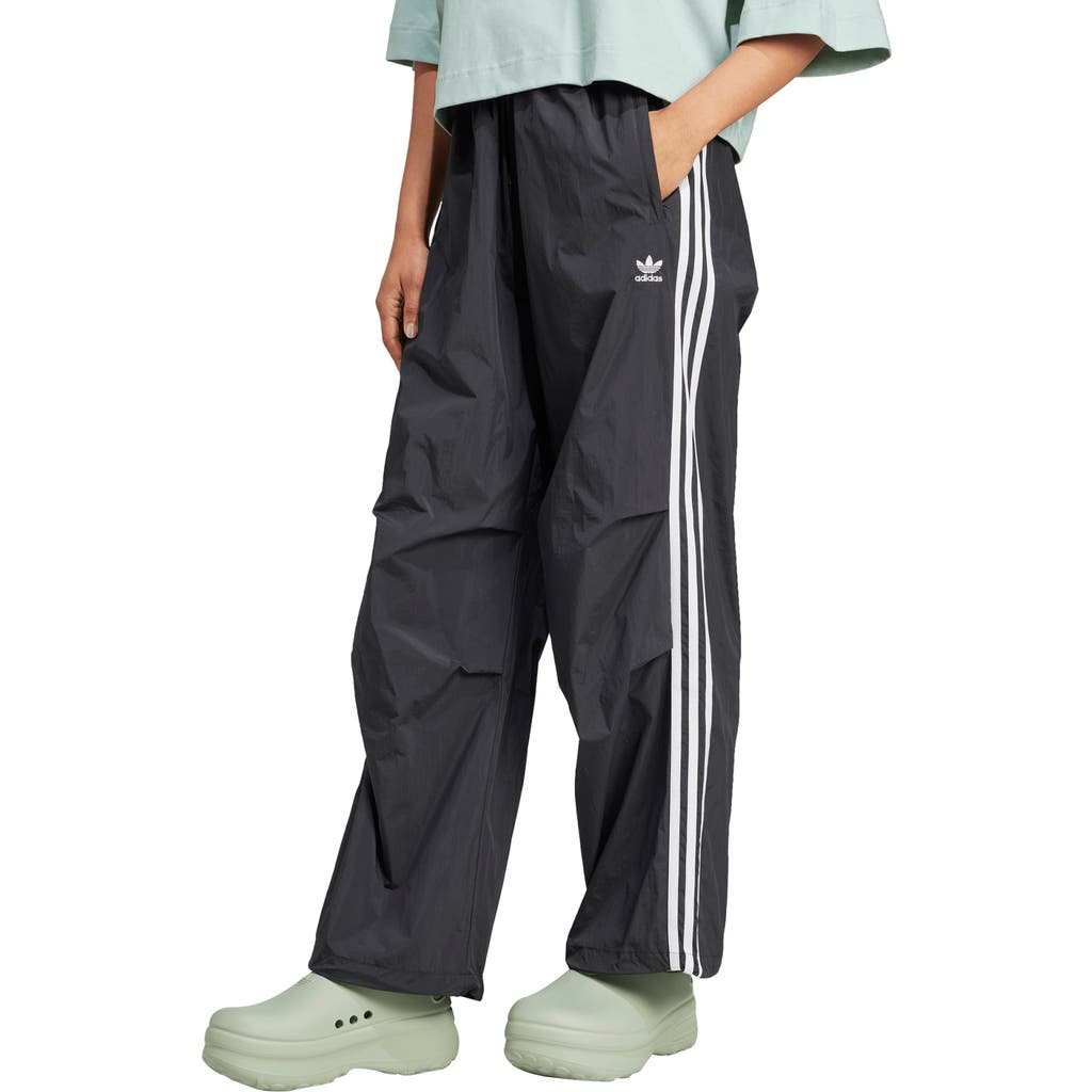 Adidas Originals Adidas Adicolor Lifestyle 3-stripes Wide Leg Woven Pants In Black