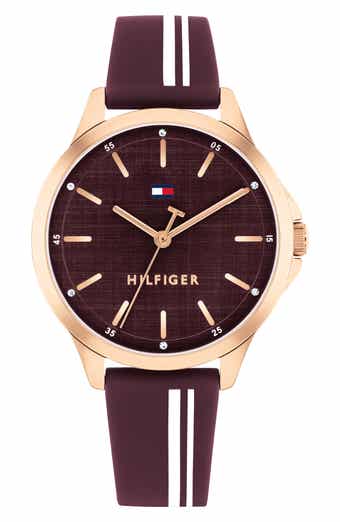 Chloe Crystal Accent Silicone Strap Watch