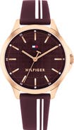 Tommy Hilfiger Chloe Crystal Accent Silicone Strap Watch