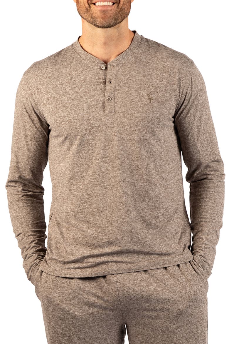 Brushed Melange Long Sleeve Henley, Alternate, color, CEDAR