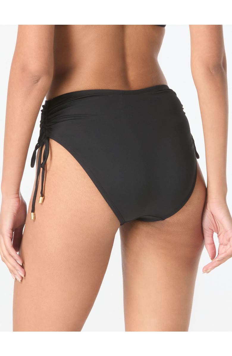 COCO REEF Inspire Shirred High Waist Bikini Swim Bottom, Alternate, color, Cast-Black