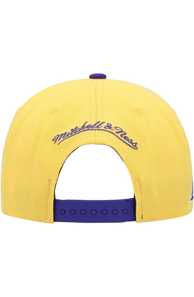 Mitchell & Ness Men's Mitchell & Ness Gold/Purple Los Angeles Lakers Side Core 2.0 Snapback Hat, Alternate, color, Gold