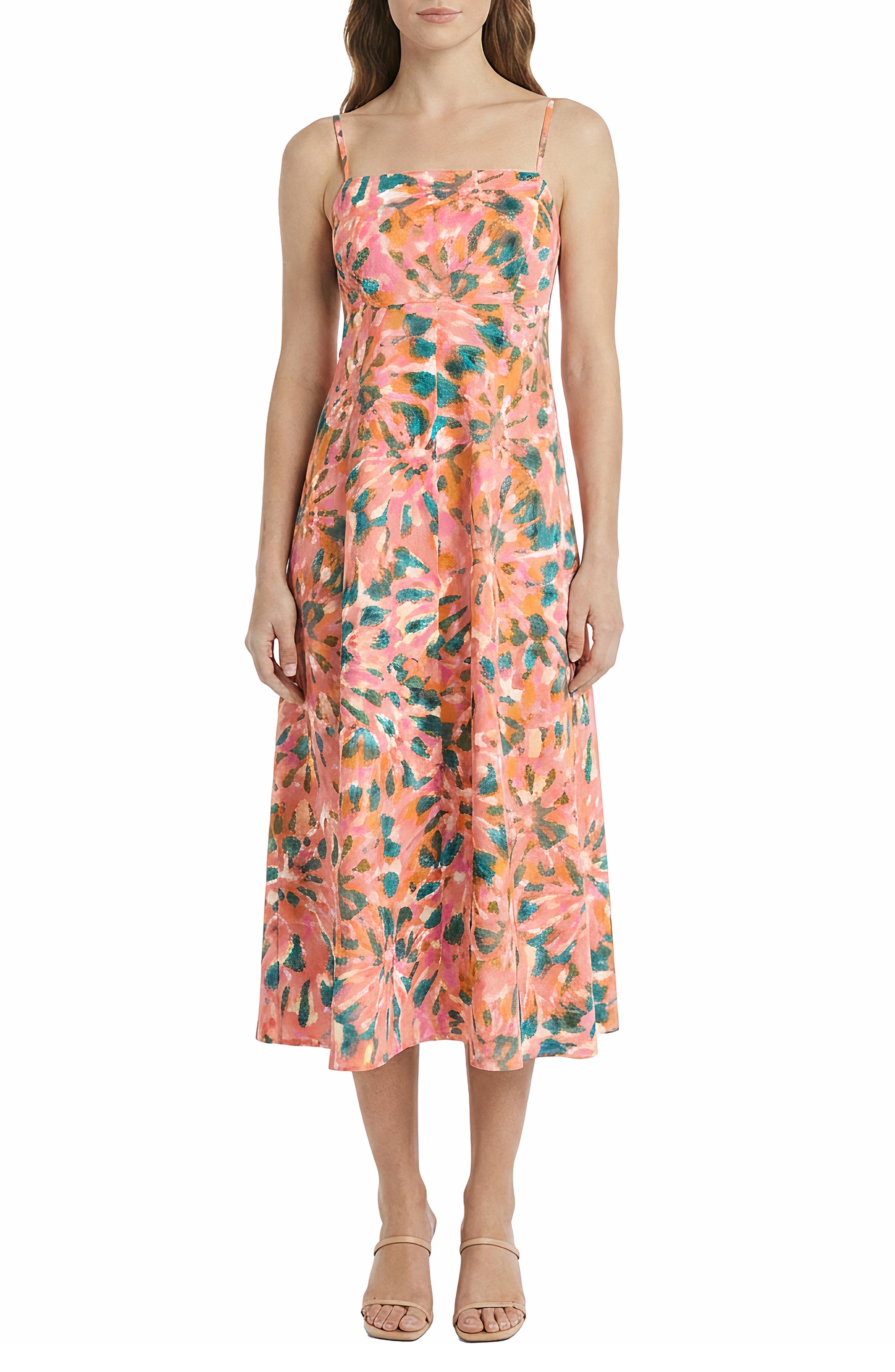 The Good Journey Floral Empire Waist Stretch Cotton Midi Dress