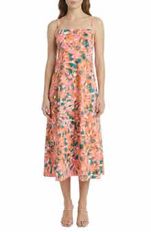 The Good Journey Floral Empire Waist Stretch Cotton Midi Dress