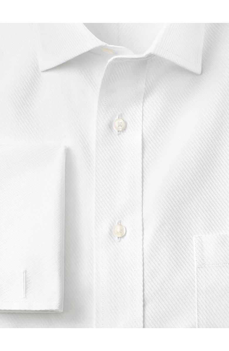 Paul Fredrick Non-iron Cotton Twill Spread Collar French Cuff Dress Shirt, Alternate, color, White