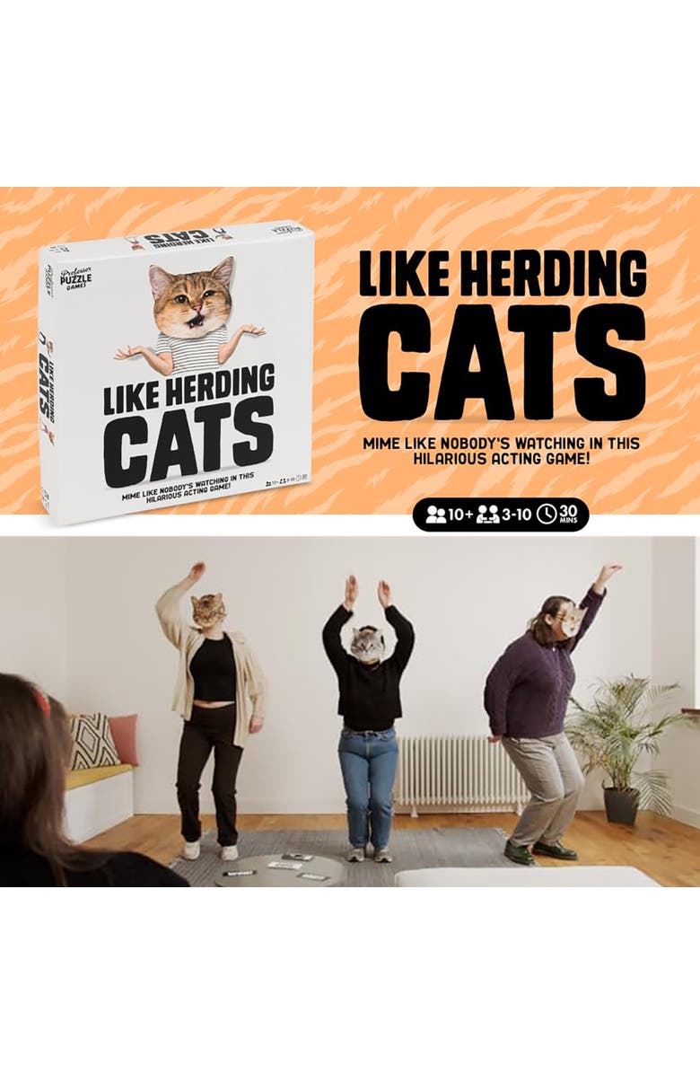 Professor Puzzle Like Herding Cats Charades Party Game, Alternate, color, Multicolored