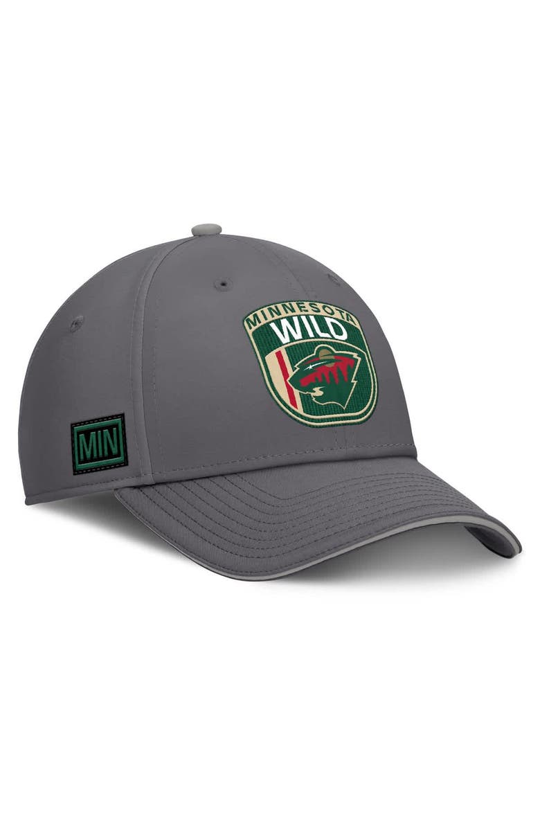 FANATICS Men's Fanatics Gray Minnesota Wild Home Ice Flex Hat, Main, color, Gray