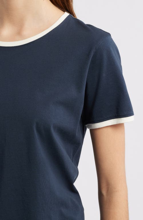 Frame The Ringer Baby Tee In Navy Multi