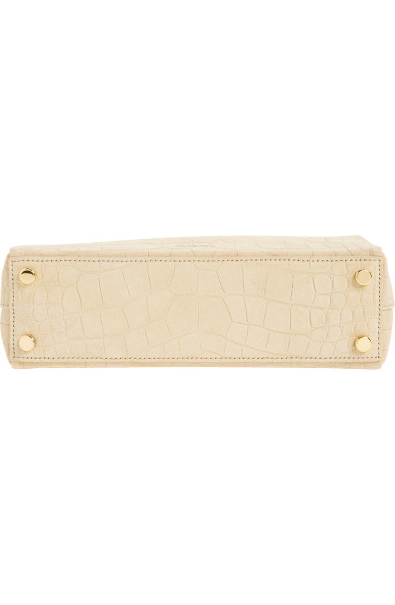 Jacquemus Le Petit Valerie Croc Embossed Suede Top Handle Bag, Alternate, color, Beige 150