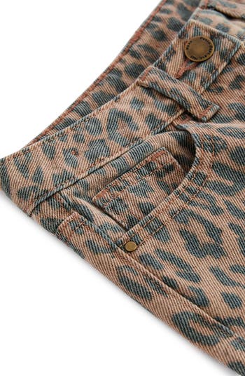 Kids' Leopard Print Wide Leg Jeans