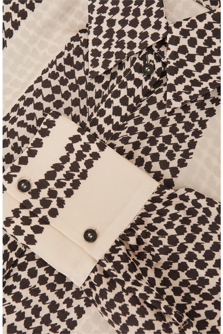 Harper Houndstooth Tuxedo Bib Button-Up Shirt, Alternate, color, IVORY/ BLACK