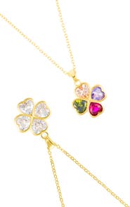 Adornia Set of 2 Clover Pendant Necklaces
