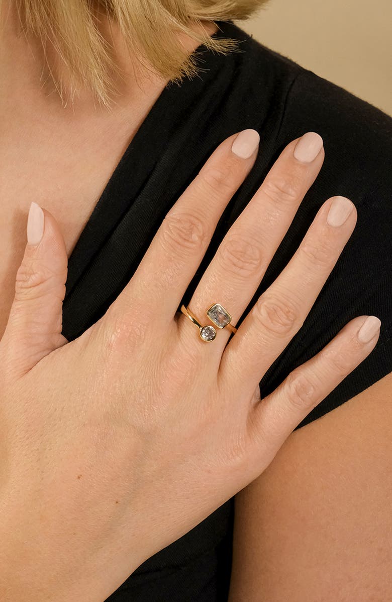 Sterling Forever Gracelyn CZ Crossover Ring, Alternate, color, Gold