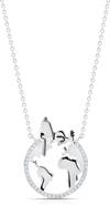 Crislu x Peanuts® Snoopy's World Pavé Pendant Necklace