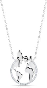 Crislu x Peanuts® Snoopy's World Pavé Pendant Necklace