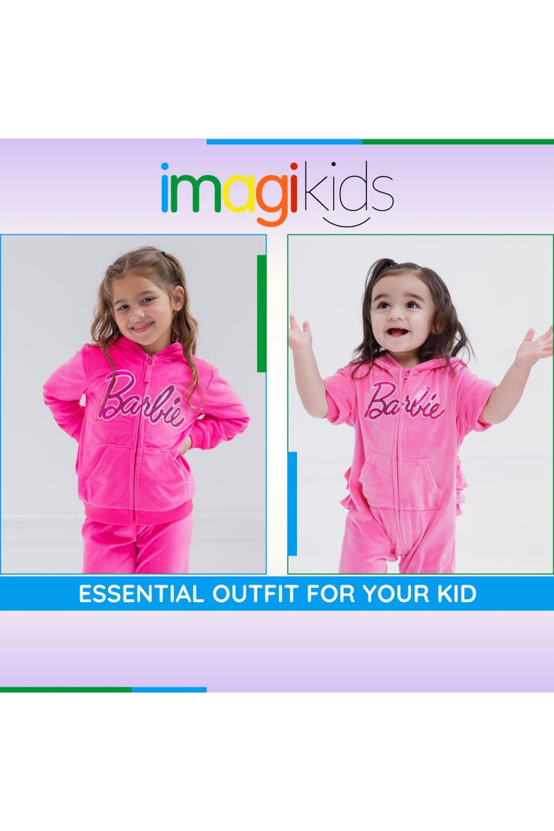 Velour Hoodie and Pants Set and Coverall, Alternate, color, Sweet Pink