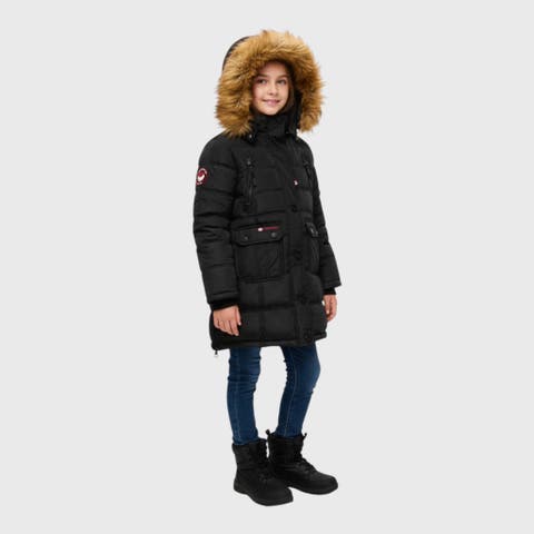 Girls' Long Faux Fur Parka