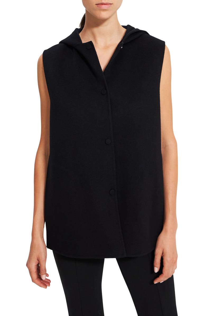 Theory Clairene Hooded Cashmere & Wool Vest, Main, color, 