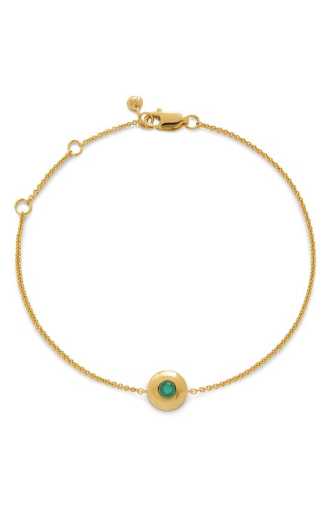 Bezel Birthstone Station Bracelet