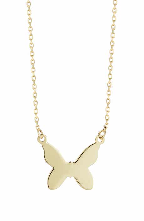 Ember Fine Jewelry 14K Gold Butterfly Pendant Necklace