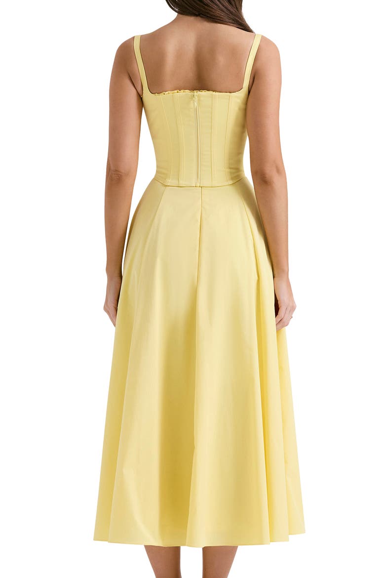 clarabelle corset bodice pima cotton blend cocktail dress Clothing: Midi Dresses: 'Clarabelle' Rose Print Cotton Detachable Corset Midi Sundress