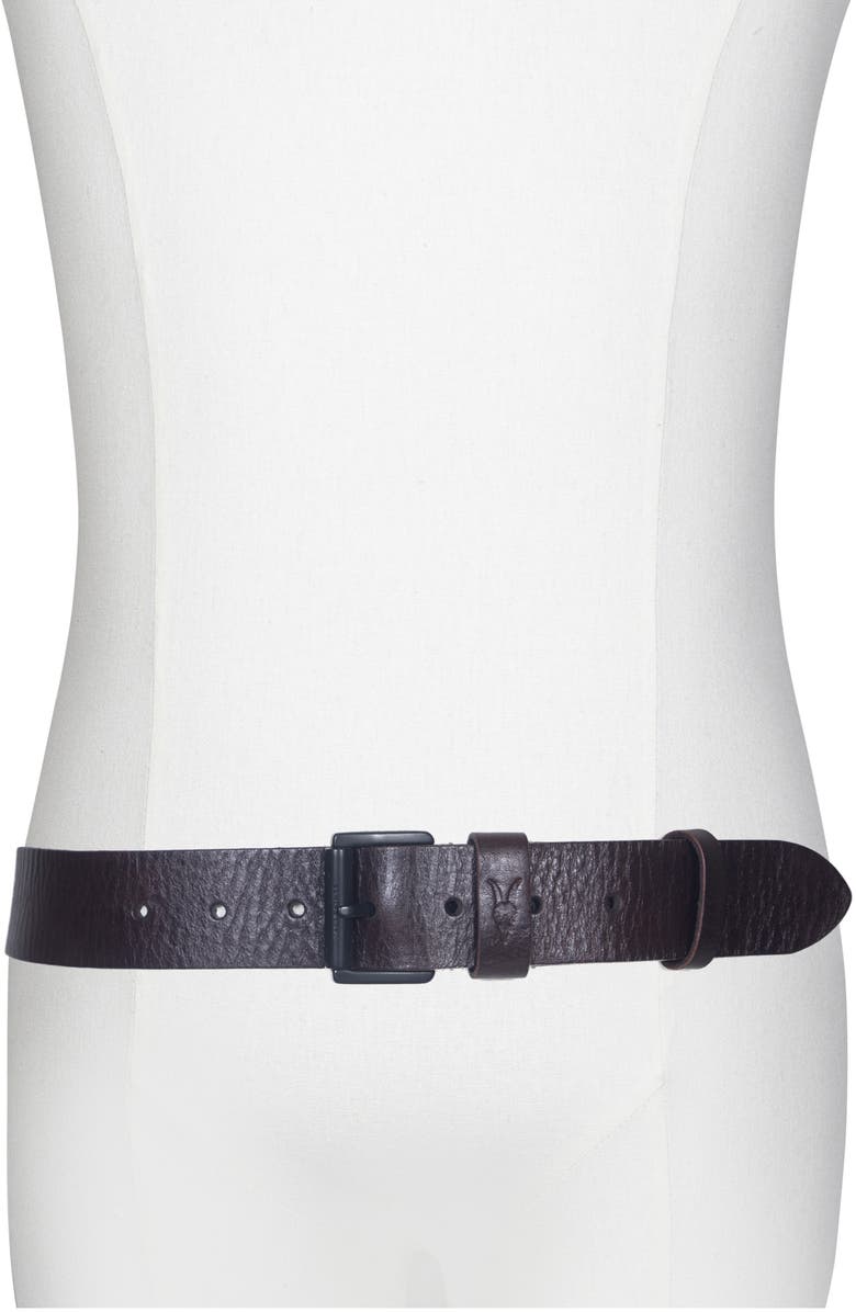 AllSaints Distressed Milled Leather Belt, Alternate, color, Bitter Brown