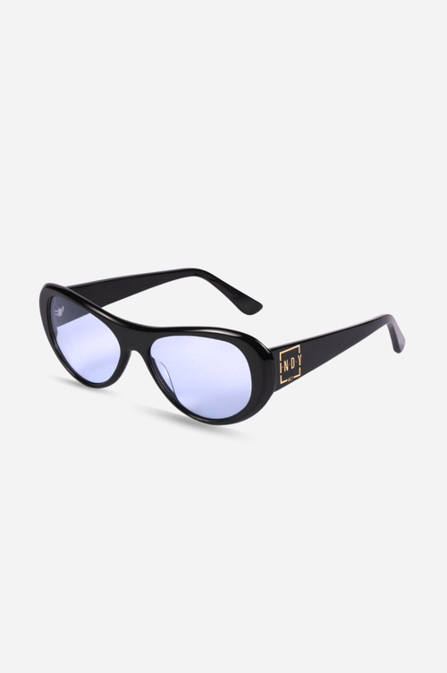 Indy Liotta Round Polarized Sunglasses In Black