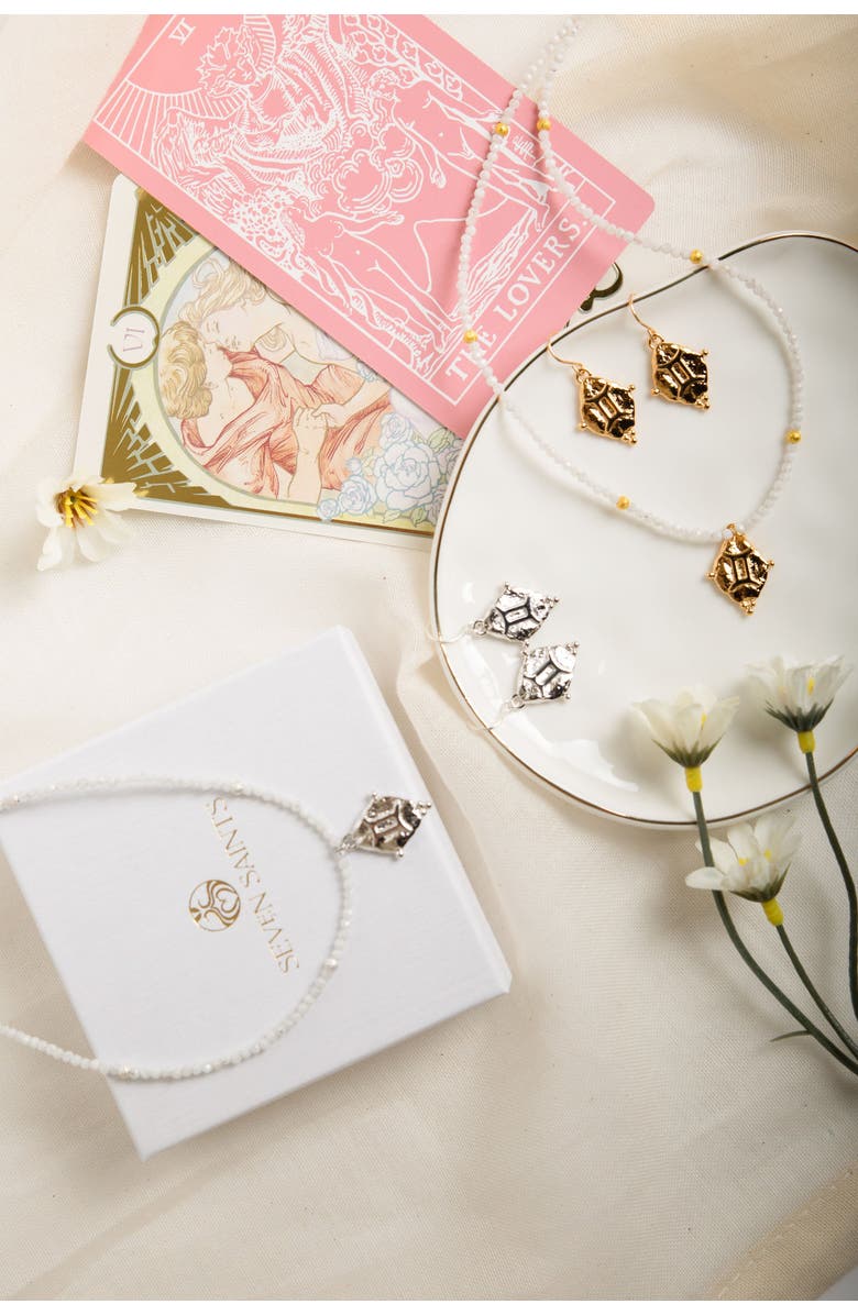 Seven Saints Gemini Zodiac Choker Necklace, Alternate, color, Gold