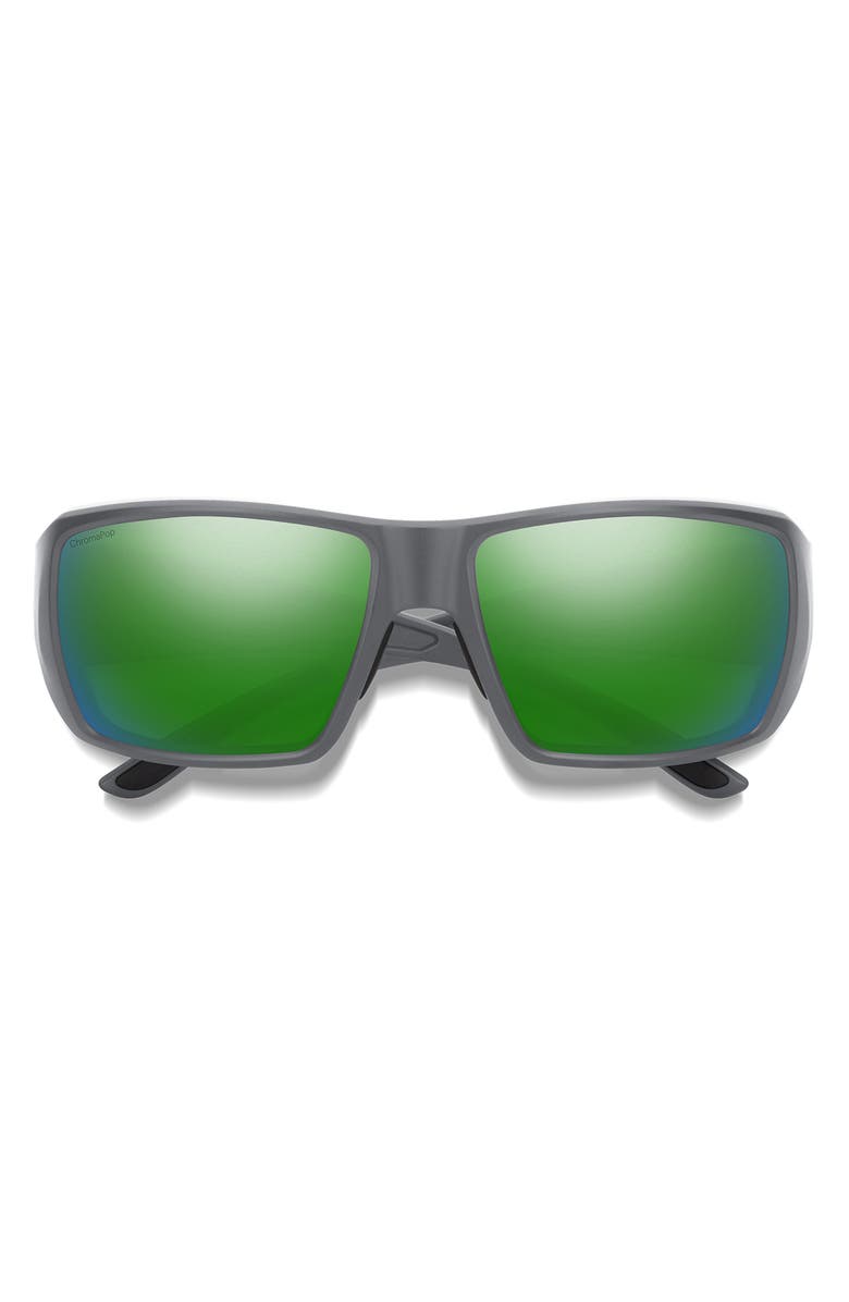 Smith Guide's Choice 58mm ChromaPop<sup>™</sup> Polarized Wraparound Sunglasses, Main, color, Cement / Chromapop Green