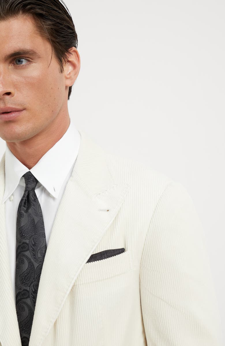 Brunello Cucinelli Silk pocket square, Alternate, color, Anthracite