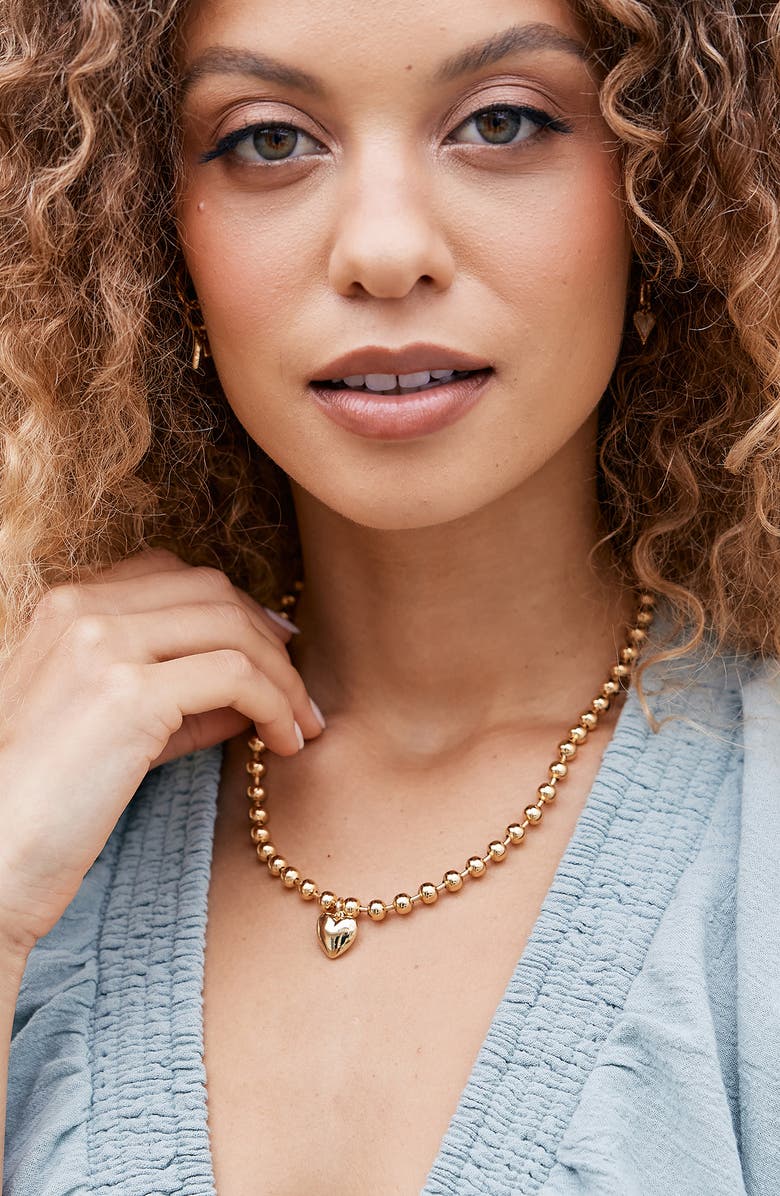 Brook and York Ruby Heart Pendant Necklace, Alternate, color, Gold